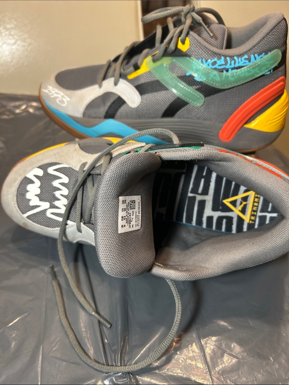 Puma Men’s TRC Blaze Court Sneakers in “Block Party” Cast Iron/ Size: 10